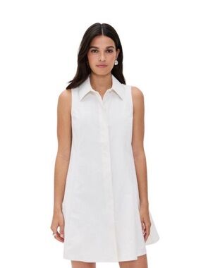 Rhone Highline Sleeveless White Shirt Dress - Women Size Small Preppy